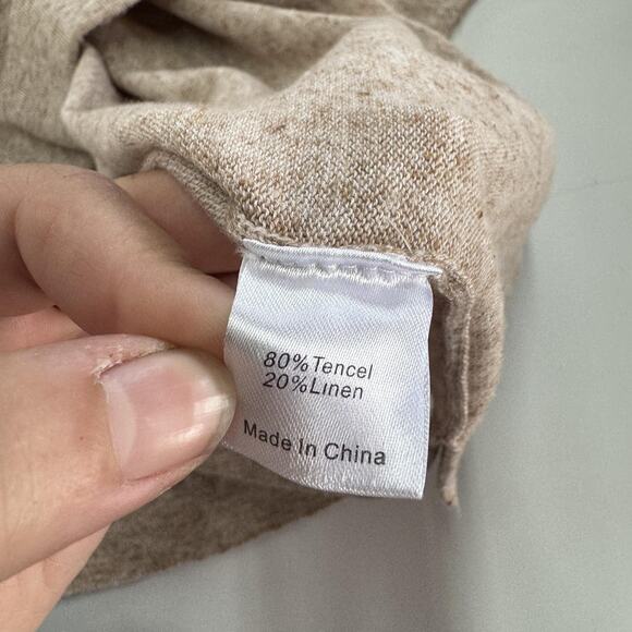 Tuckernuck Sweater Womens Large Clayton Collared Pullover Sleeve Tencel Linen - Picture 8 of 11